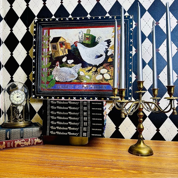 Folk Art British by Anna Pugh “Peggety and Mrs Chicky” Large Scale 23” Framed - Picture 3 of 17